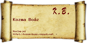 Kozma Boáz névjegykártya