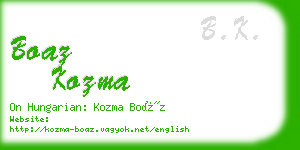 boaz kozma business card